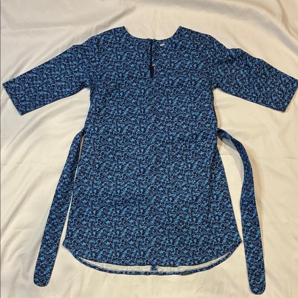 Girls Peg and Kris Blue Floral Tunic Dress